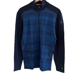NWT Smartwool Classic Thermal Merino Quarter-Zip Base Layer Top Navy Mens M